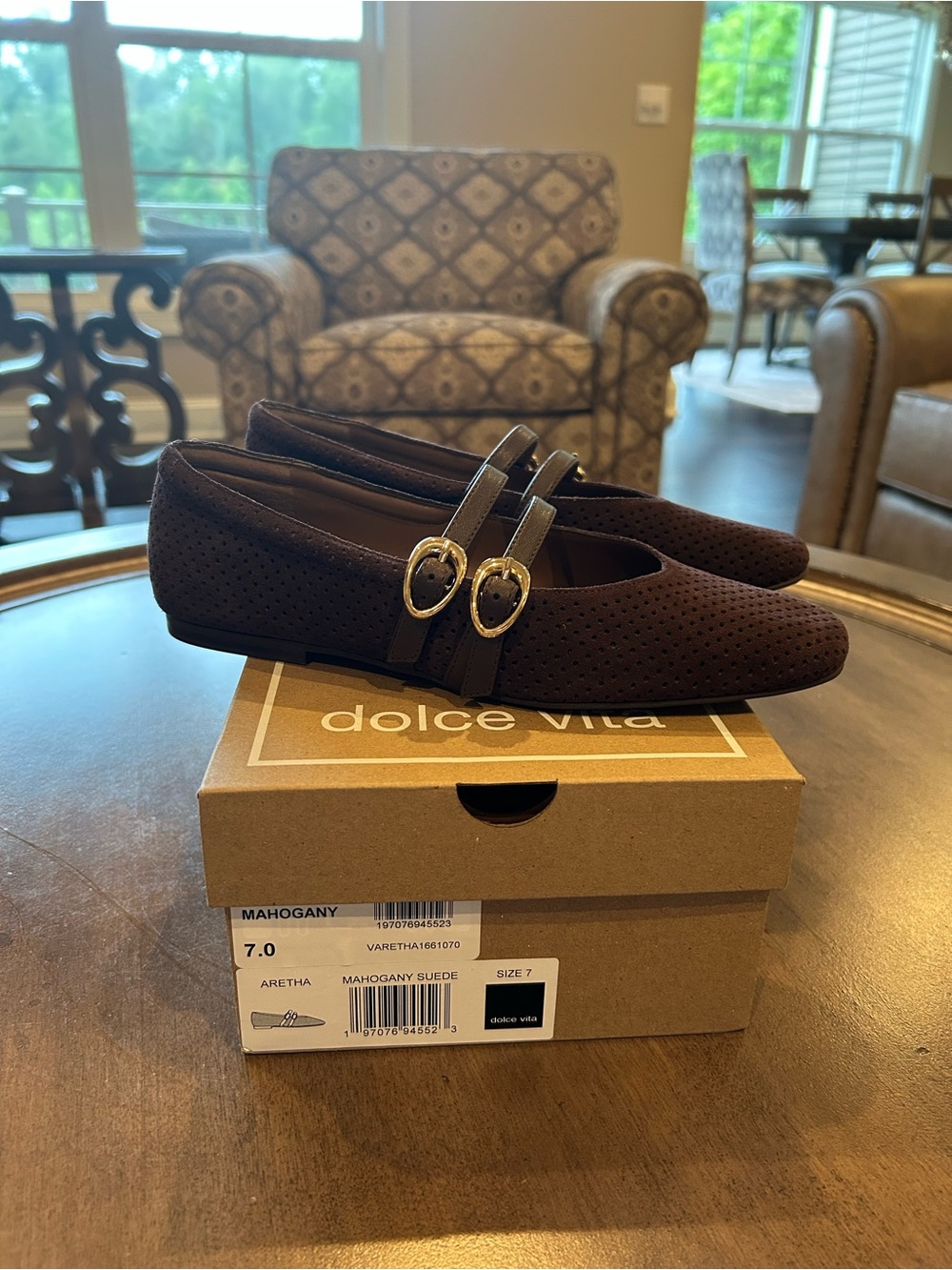 Dolce Vita Aretha Mary Jane Flat Mahogany Size 7 NIB
